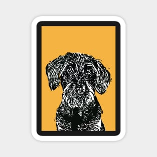 Scraggy Dog Linoprint Magnet