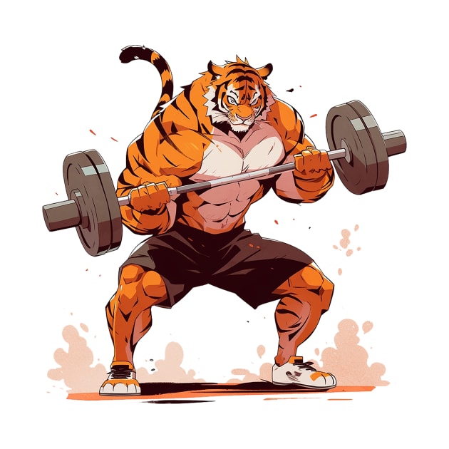 tiger at gym by lets find pirate