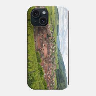 Panoramic View of Riquewihr and Surrounding Vineyards Phone Case