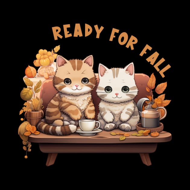 Two Kitties Ready For Fall by Piggy Boxer