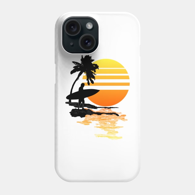 Surfing Sunrise Phone Case by Packrat