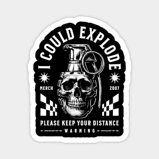 Grenade Skull | Explode | T Shirt Design Magnet