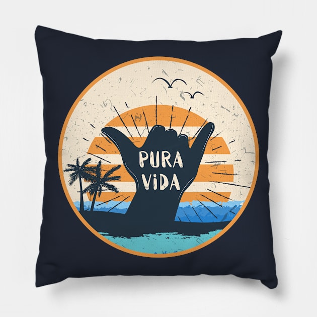 Pura Vida - Shaka Sign Pillow by sqwear