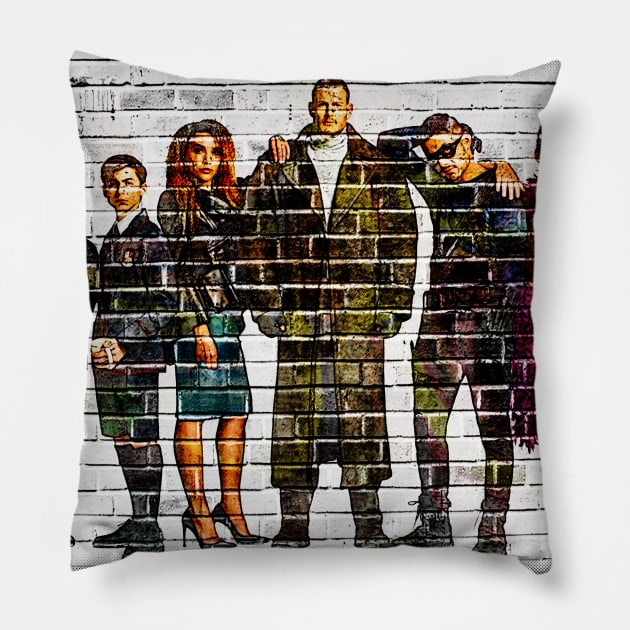 Umbrella Academy Graffiti Wall Pillow by Bevatron