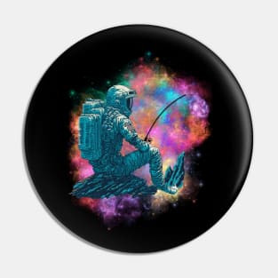 Astronaut Fishing In Space Pin