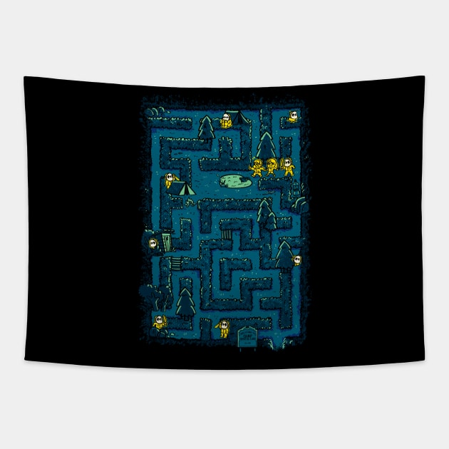 Crystal Lake Maze Tapestry by rustenico
