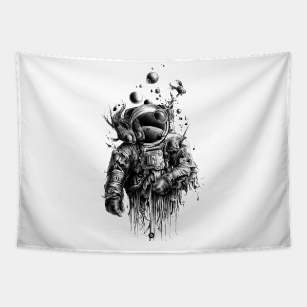 Ghost astronaut in the space Tapestry by LaRaf97