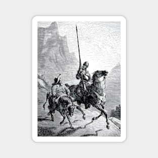 Don Quixote and Sancho Panza by Gustave Dore Magnet