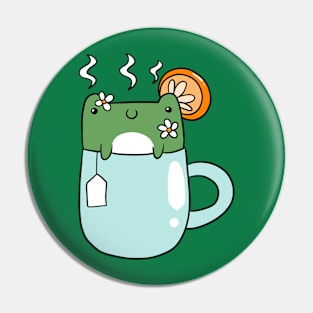 Cute Frog Cup of Tea Pin