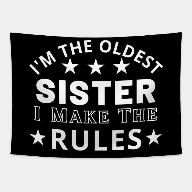 2023 Funny Older Sister vintage idea Tapestry by Monster Skizveuo