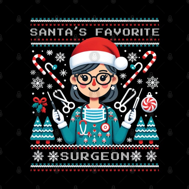 Santa's favorite surgeon - ugly sweater design by Kicosh