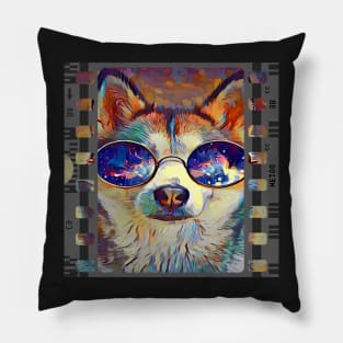 Cool Siberian Husky Pop Art Camera Roll Movie Star Huskies Funny Dog Gifts Pillow