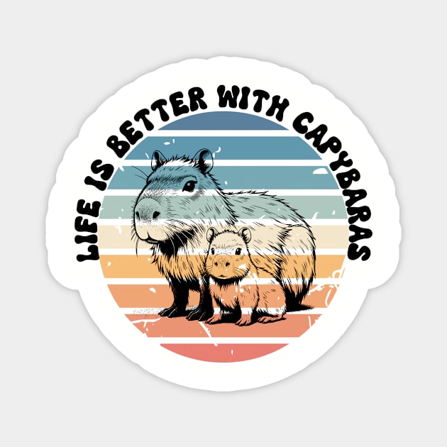 Life is Better with capybaras shirt Magnet by VibesbyLN