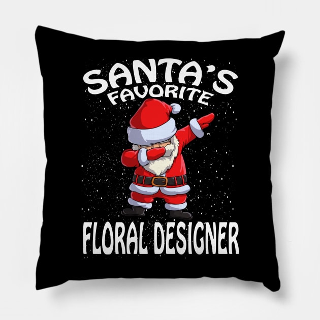 Santas Favorite Floral Designer Christmas Pillow by intelus