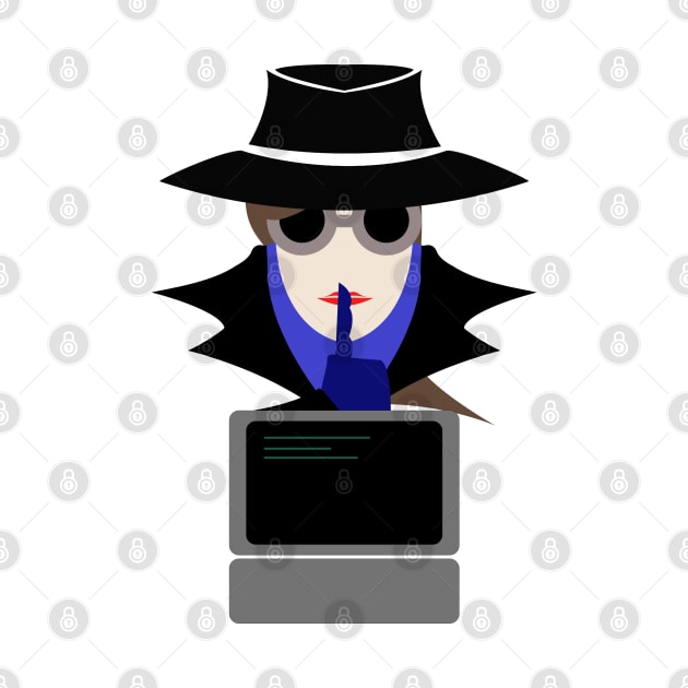 Lady Black Shush (Cauc W/Computer): A Cybersecurity Design by McNerdic