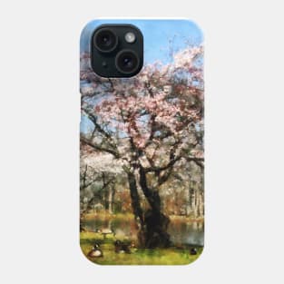 Spring - Geese Under Flowering Tree Phone Case