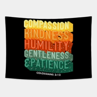 Colossians 3:12 Bible Verse Lettering Typography Tapestry