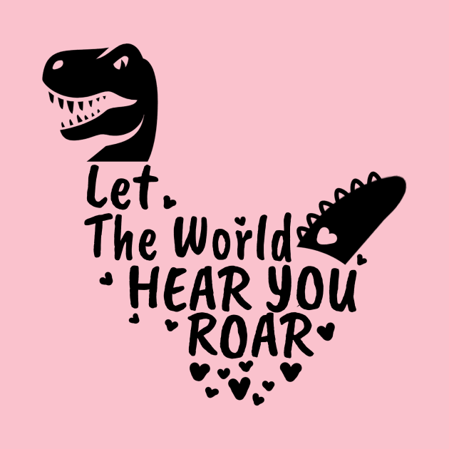 Let The World Hear You Roar, Dinosaur Kids, Nursery Sign, Valentine Saying by NooHringShop