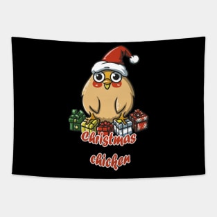 Chicken Merry Christmas Tapestry