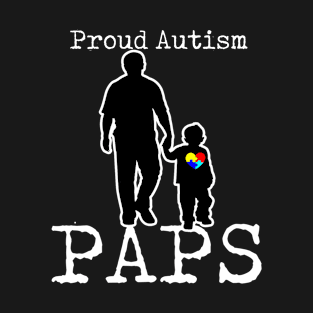 Proud Autism Paps And Son Puzzle Piece T-Shirt