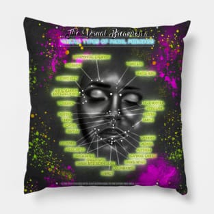 Neon Face Piercing Chart Pillow