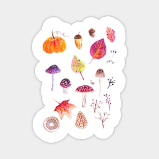 Watercolor Autumnal Pattern Magnet