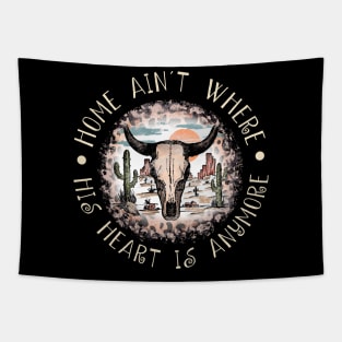 Home Ain't Where His Heart Is Anymore Leopard Bull Cactus Tapestry