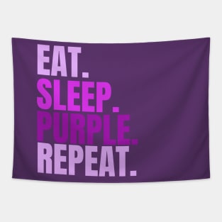 Eat Sleep Purple Repeat T-Shirt – Funny Gift for Purple Lovers Tapestry