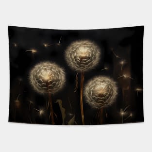 glowing dandelions - gothic oil painting Tapestry