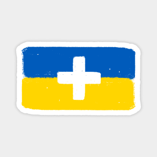 Ukraine White Cross Flag Magnet