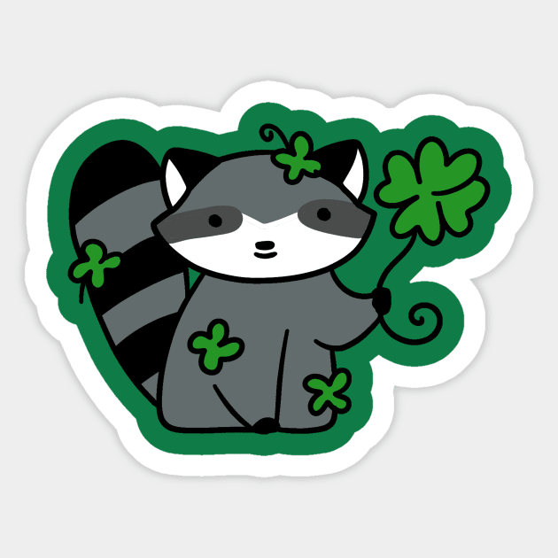 Lucky Raccoon - Raccoon - Sticker