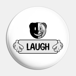 Creepy clown emoji - LAUGH - Black - Clown World Series - 1B Pin