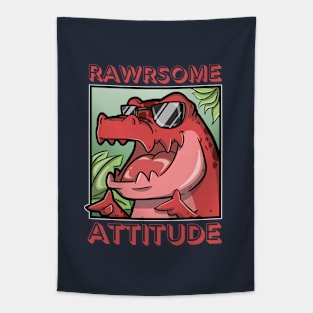 Rawrsome Attitude With Cool Tyrannosaurus Tapestry