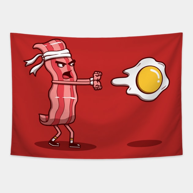 Bacon Fighter Tapestry by Vincent Trinidad Art