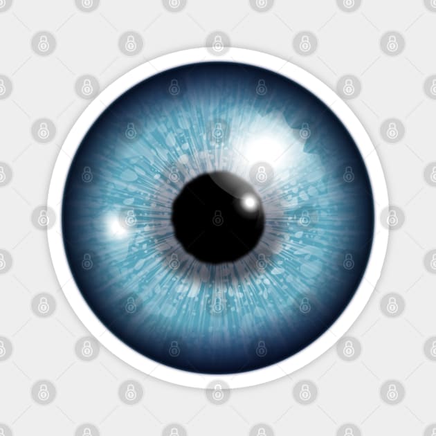 Blue Iris Eyeball Magnet by HolidayBug