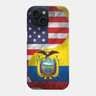 USA and Ecuador Dual Flag Yin Yang Combination Phone Case