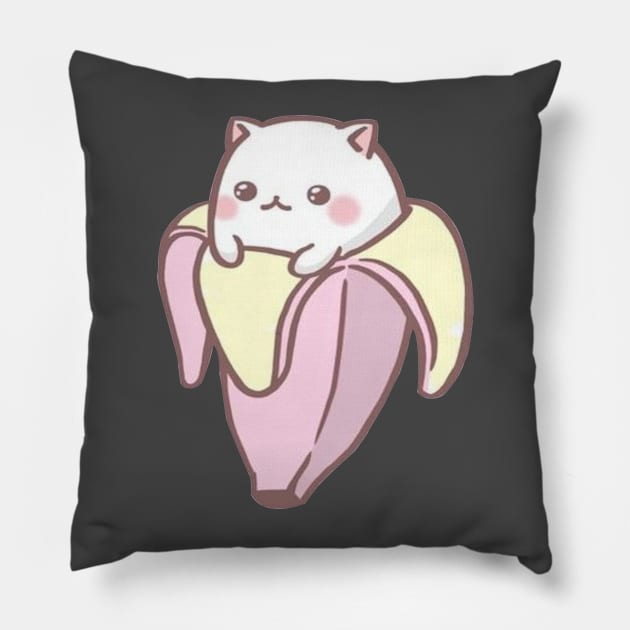 Cute Meow Banana Pillow by euror-design