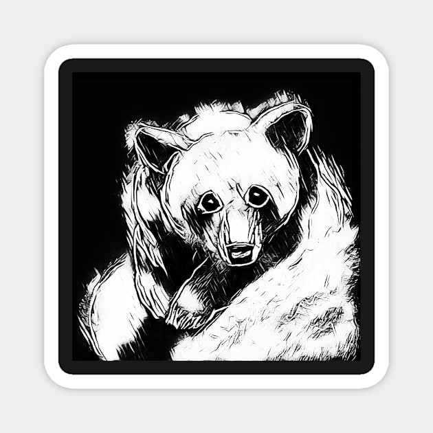 white brown bear Magnet by reyhanartstudio