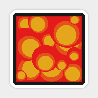 red and orange japanese pop art inspired design Magnet