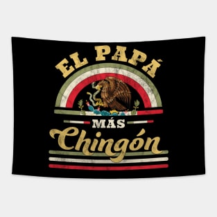 El Papa Mas Chingon Funny Mexican Flag Cool Dad Tapestry