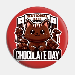 Dark Chocolate Day Cat Pin