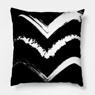 Birds in Flight Block Print Stamp Logo in Ink Pillow