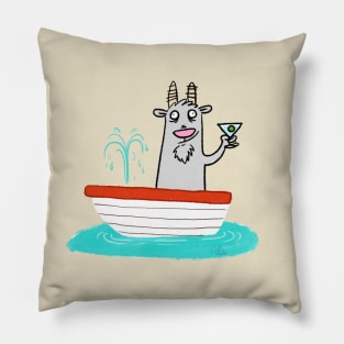 Goat in a Boat Pillow