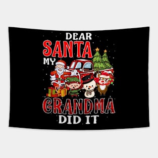 Dear Santa My Grandma Did It Funny Tapestry