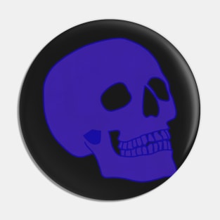 Minimal Neon Skull - blue Pin