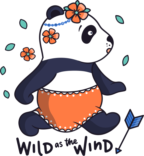 Wild panda girl Kids T-Shirt by ArtStyleAlice