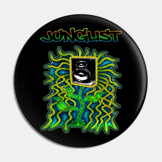 Junglist-Soundplant-Flouro Pin by AutotelicArt