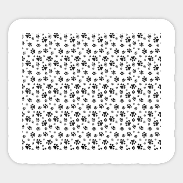 Dog Paw Cat Pattern Dense Dog Paw Prints Black Paw Wall Graphic