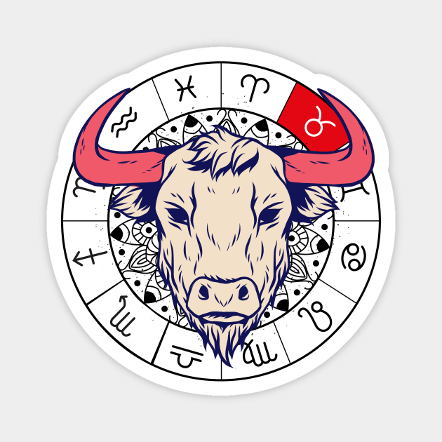 Taurus star sign, zodiac sign horoscope Magnet by 2P-Design