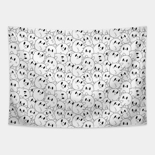 Kawaii Bunnies Black and White Tapestry